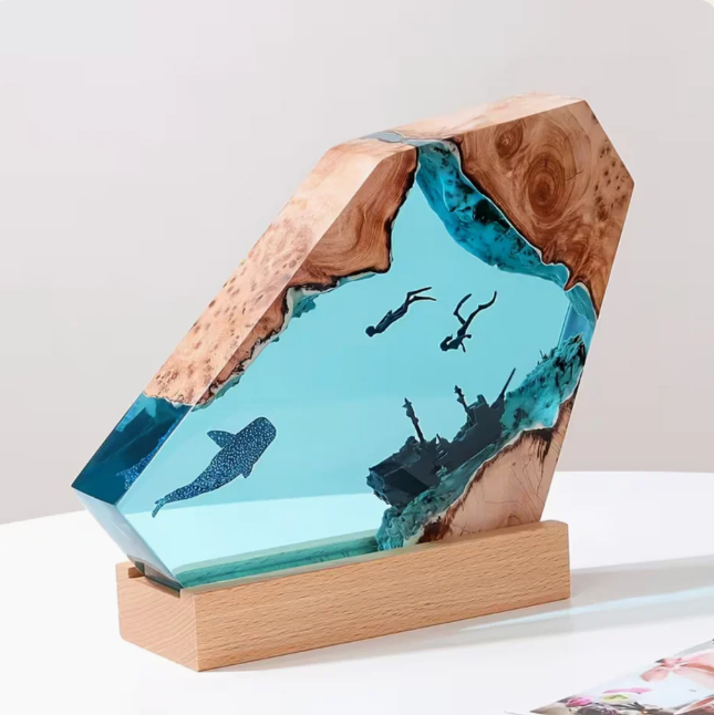 Pirate Ship Resin Lamp
