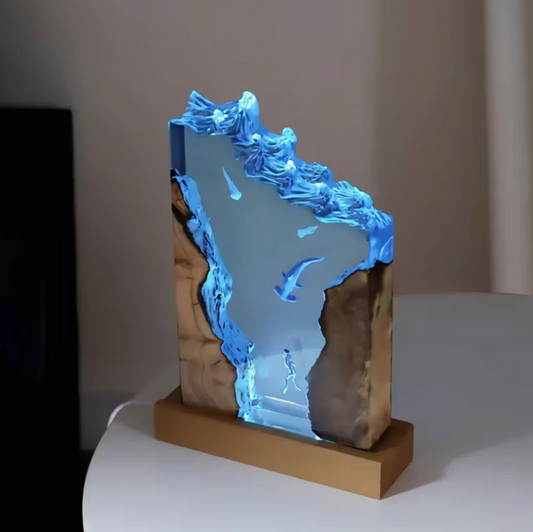 Whale and Diver Resin Lamp VIP