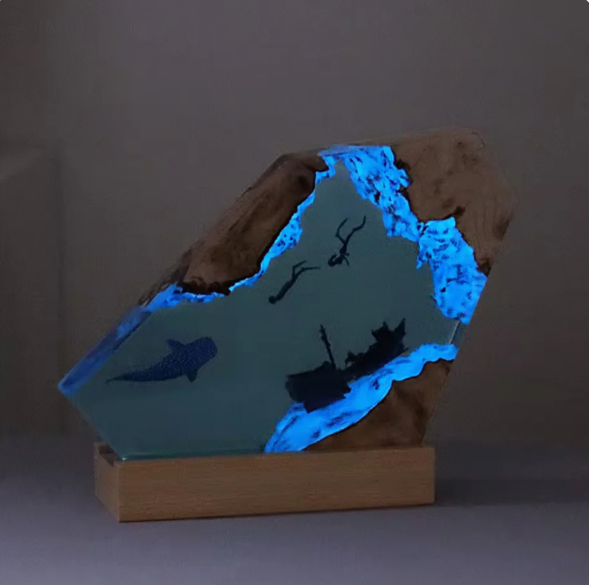 Pirate Ship Resin Lamp